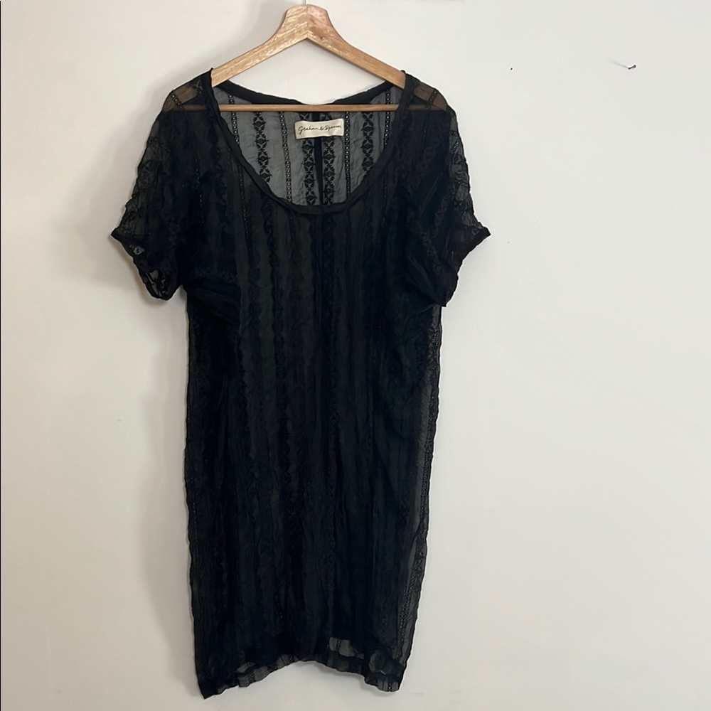 Graham & Spencer Black Short Sleeve Cover-Up Dress
